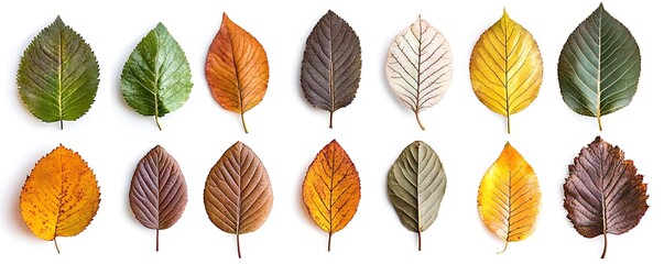 Autumn leaf collection display natural setting botanical photography