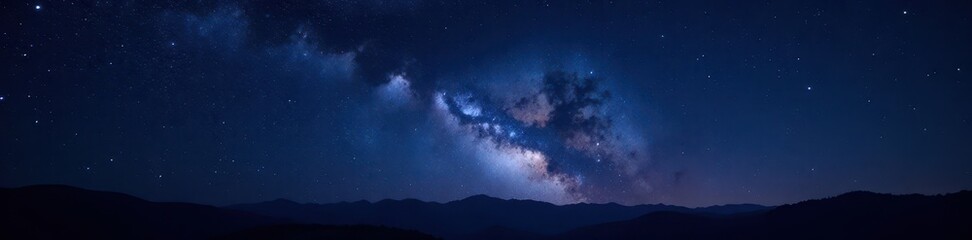 Fototapeta premium Vast, dark night sky brimming with countless stars , wonder, blue