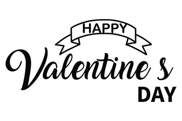 Happy Valentines Day text icon hand drawn lettering, writing greeting card and invitation card isolated on white background. vector illustration.