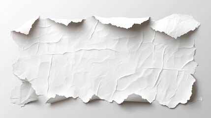 Torn paper texture on white background creative design wallpaper for artistic projects minimalist aesthetic composition photography high resolution stock image
