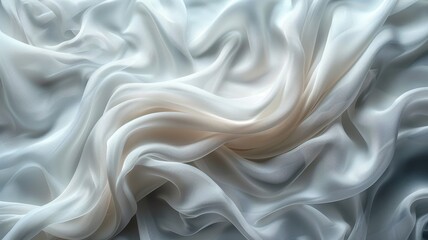 Obraz premium A white fabric with a pattern of waves