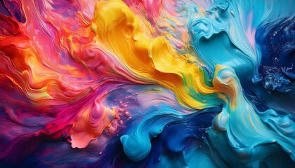 Abstract colorful background, wallpaper. Mixing acrylic paints