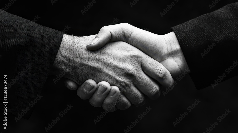 Poster collaboration and unity represented through a handshake between two individuals against a vibrant or