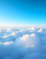 White cumulus clouds formation in blue sky