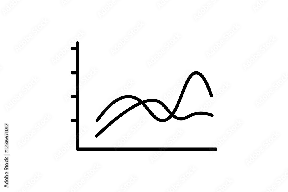 Poster line chart icon. icon related to graph and seo . suitable for web site, app, user interfaces, printa