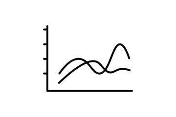 line chart icon. Icon related to graph and seo . suitable for web site, app, user interfaces, printable etc. line icon style. simple vector design editable