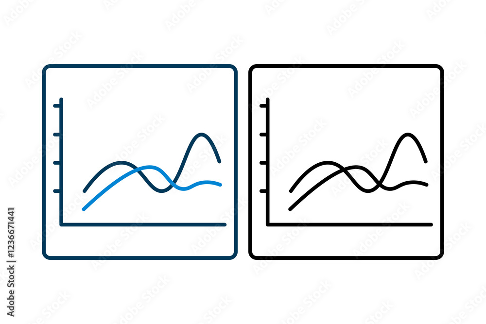 Poster line chart icon. icon related to graph and seo . suitable for web site, app, user interfaces, printa