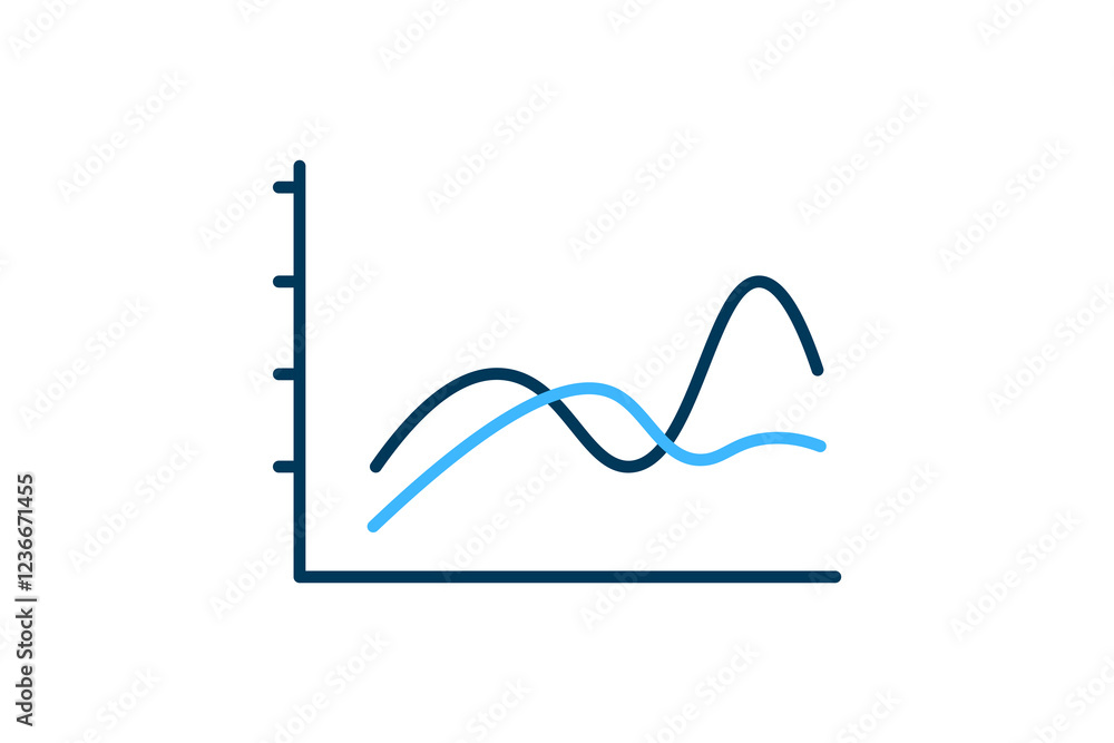 Poster line chart icon. icon related to graph and seo . suitable for web site, app, user interfaces, printa