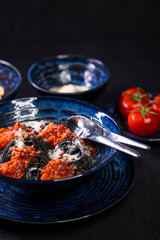Italian still life with pasta and tomatoes