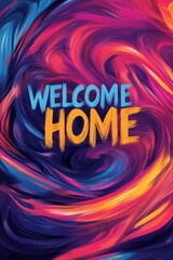 Vibrant Abstract Welcome Home Design