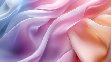 Fototapeta premium Colorful Silk Fabric Texture with Soft Flowing Drapery