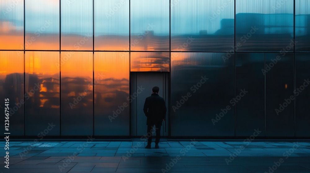 Poster reflective moment captured in serene water setting during twilight hours showcasing a girl in deep t