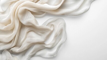 Obraz premium Elegant Soft White Fabric Draped Beautifully on Neutral Background