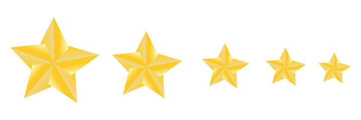 Obraz premium Gold And Black Stars quality rating icon. Five yellow star product quality rating. Golden star vector icons. Stars in modern simple with shadow - stock vector. 