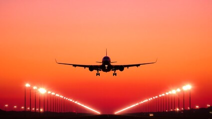 Airplane in the sky, over the cloudy sky