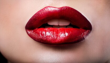 Sensual mouth. Beauty sensual red lips. 