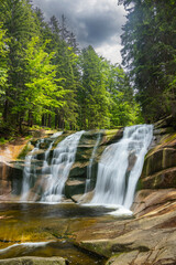 Fototapeta premium Waterfall Mumlava near Harachov, Giant Mountains (Krkonose), Eastern Bohemia, Czech Republic
