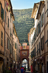 Liguria, Italy. The medieval village of Finalborgo, one of the most beautiful villages of Italy.