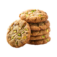 Apricot Pistachio Cookies Stack Isolated on Transparent Background