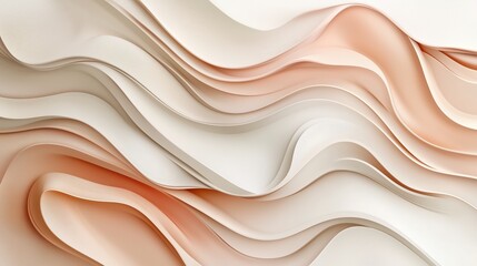 Obraz premium Soft Flowing Waves of Cream and Peach in Elegant Abstract Design