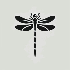 vector black silhouette of dragonfly insect