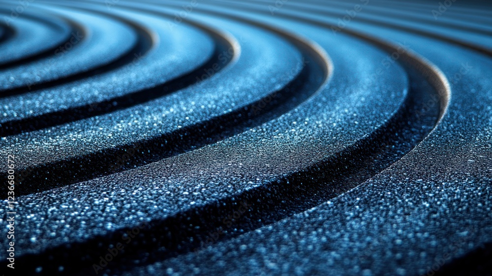Poster abstract blue concentric rings texture, close-up. background shows concentric circles. use for desig