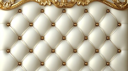 Elegant Cream Upholstery With Gold Accents And Detailing