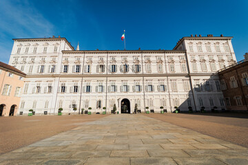 Obraz premium Turin, Italy. The Royal Palace of Turin, once home of the Royal Savoy Dinasty.