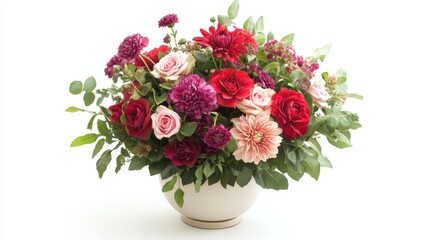 Fototapeta premium Bouquet of beautiful flowers on white background