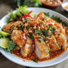 Spicy seafood stir-fry local market food photography vibrant kitchen close-up culinary delight