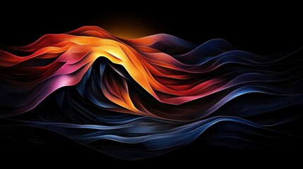 Abstract Glowing Waves A Dynamic Digital Art Background