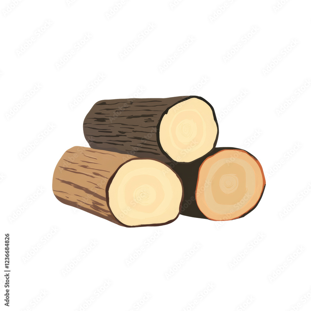 Poster an illustration depicts three logs stacked showing their cross sections and the annual rings within 