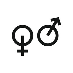 Gender icon vector design template. Male, female sign of gender equality icon vector