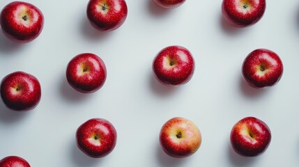 Red apple (Gala Apple) isolated on white background, clipping path, Collection, set