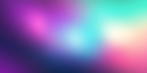 Obraz premium Retro-inspired grainy texture background with a turquoise, tangerine, and fuchsia gradient. Ideal for vintage aesthetics, music covers, and creative branding.