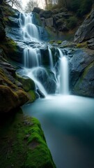 Obraz premium Dreamy Waterfall in Green Oasis