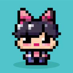 Fototapeta premium Boy character pixel art vector