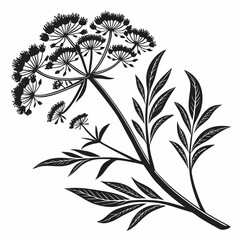 Bai sanicle vector silhouette black design white background