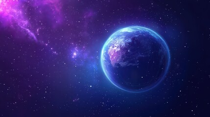 Obraz premium Cosmic Sphere Surrounded by Colorful Nebula