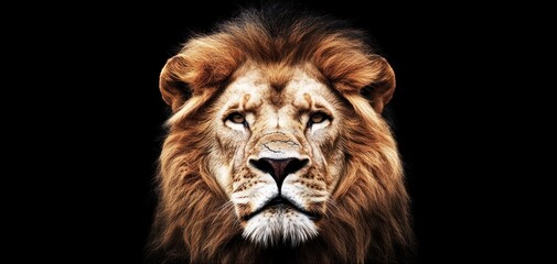 Obraz premium Majestic Lion Portrait: A Kingly Gaze
