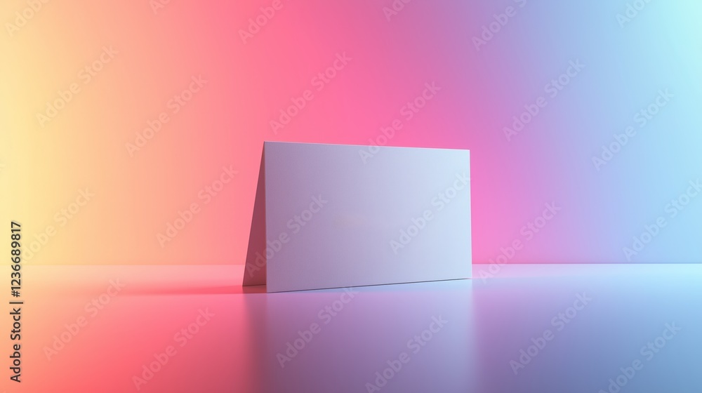 Poster blank standalone card on smooth surface with gradient background