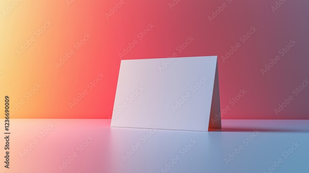 Poster minimalistic blank card on abstract colorful background design