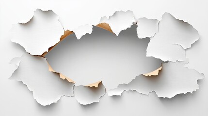 Fototapeta premium Hole in the wall with torn paper texture background for design and decoration purposes ideal for websites and wallpapers showcasing unique visual elements and creative compositions