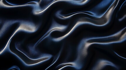 Fototapeta premium Dark Blue Silk Draped Fabric Abstract Texture