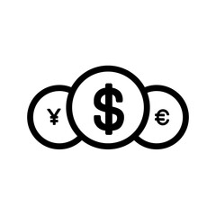 dollar, yen, euro icon