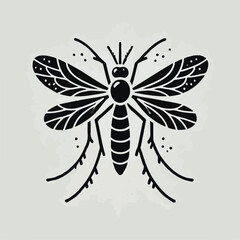 vector black silhouette of a mosquito