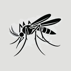 vector black silhouette of a mosquito