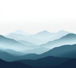 Fototapeta premium Misty Blue Mountains, Scenic Landscape, Calming Nature, Background Design