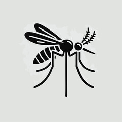 vector black silhouette of a mosquito