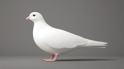 Obraz premium Graceful white dove isolated on pure background, symbolizing peace and purity. A serene and tranquil image representing hope and freedom.